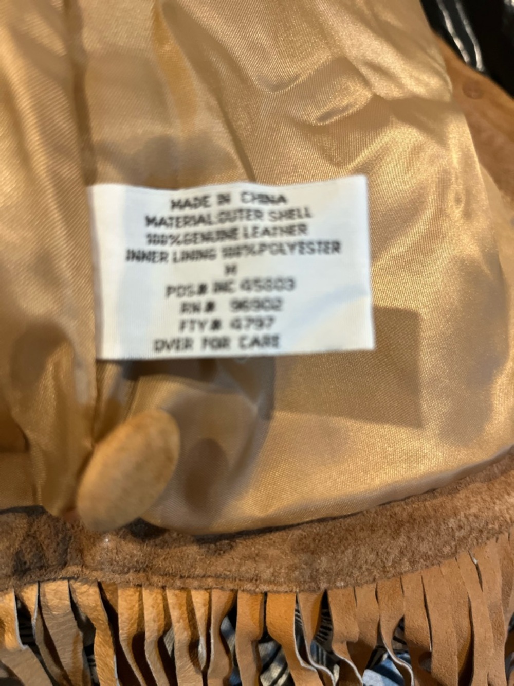 Vintage Genuine Leather Fringe Jacket in Tan - Picture 7 of 11